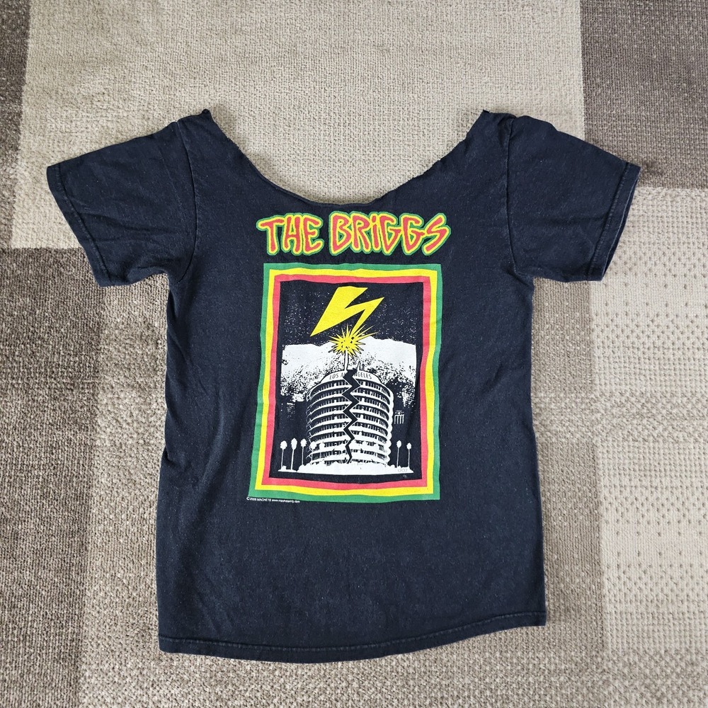 Y2K‎ The Briggs punk rock concert tshirt LA RARE Adult Size M Black Disbanded 08